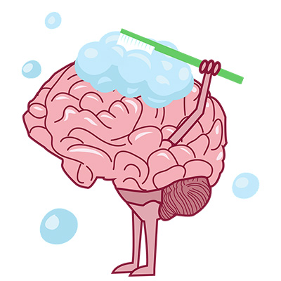 hypnotherapy advice, cleaning brain image by Simona from Pixabay.