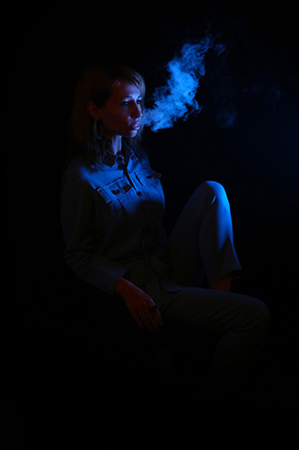 female smoking or vaping, image by Victoria from Pixabay for quit smoking vaping hypnosis cost.